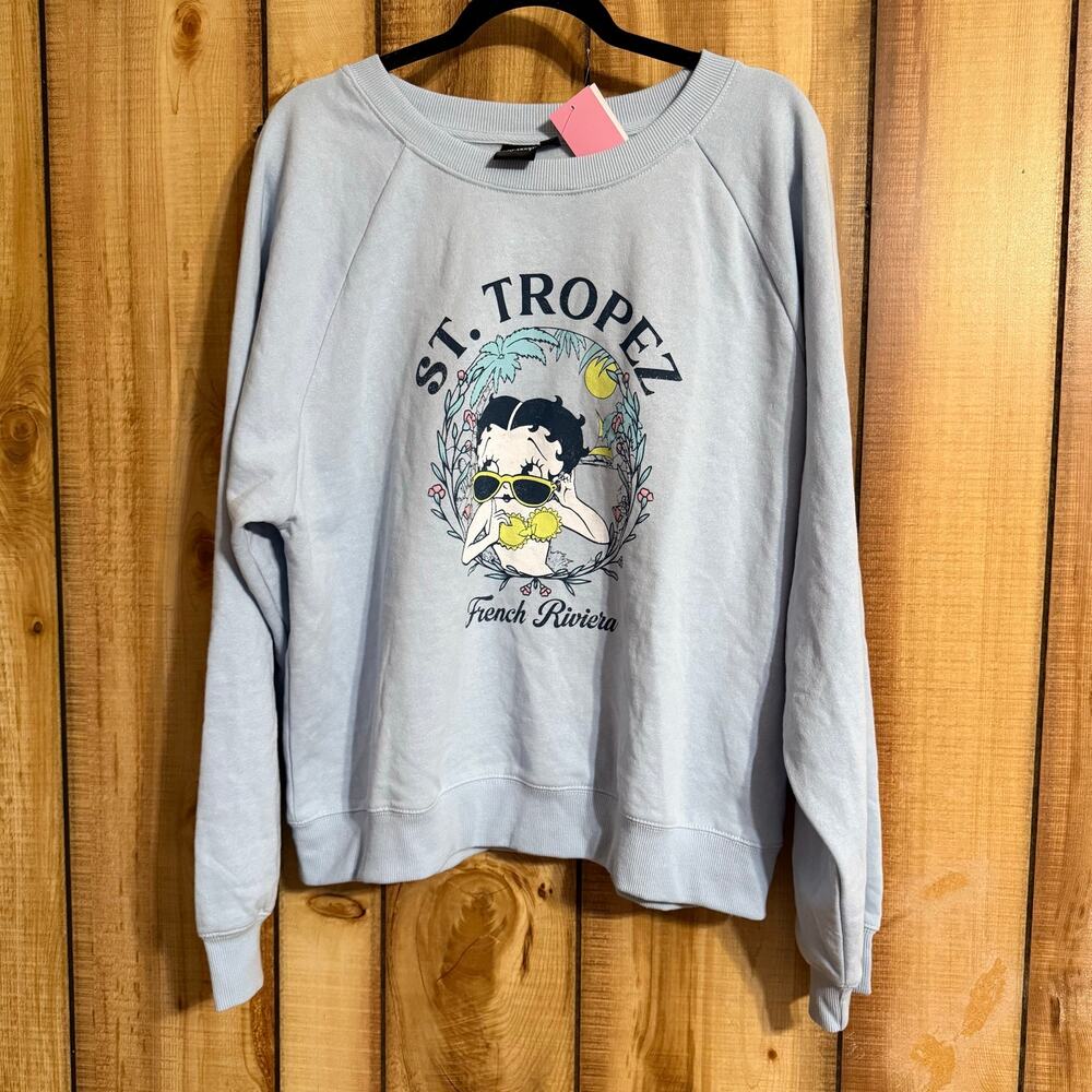Betty Boop St. Tropez Graphic Sweatshirt XXL NWT